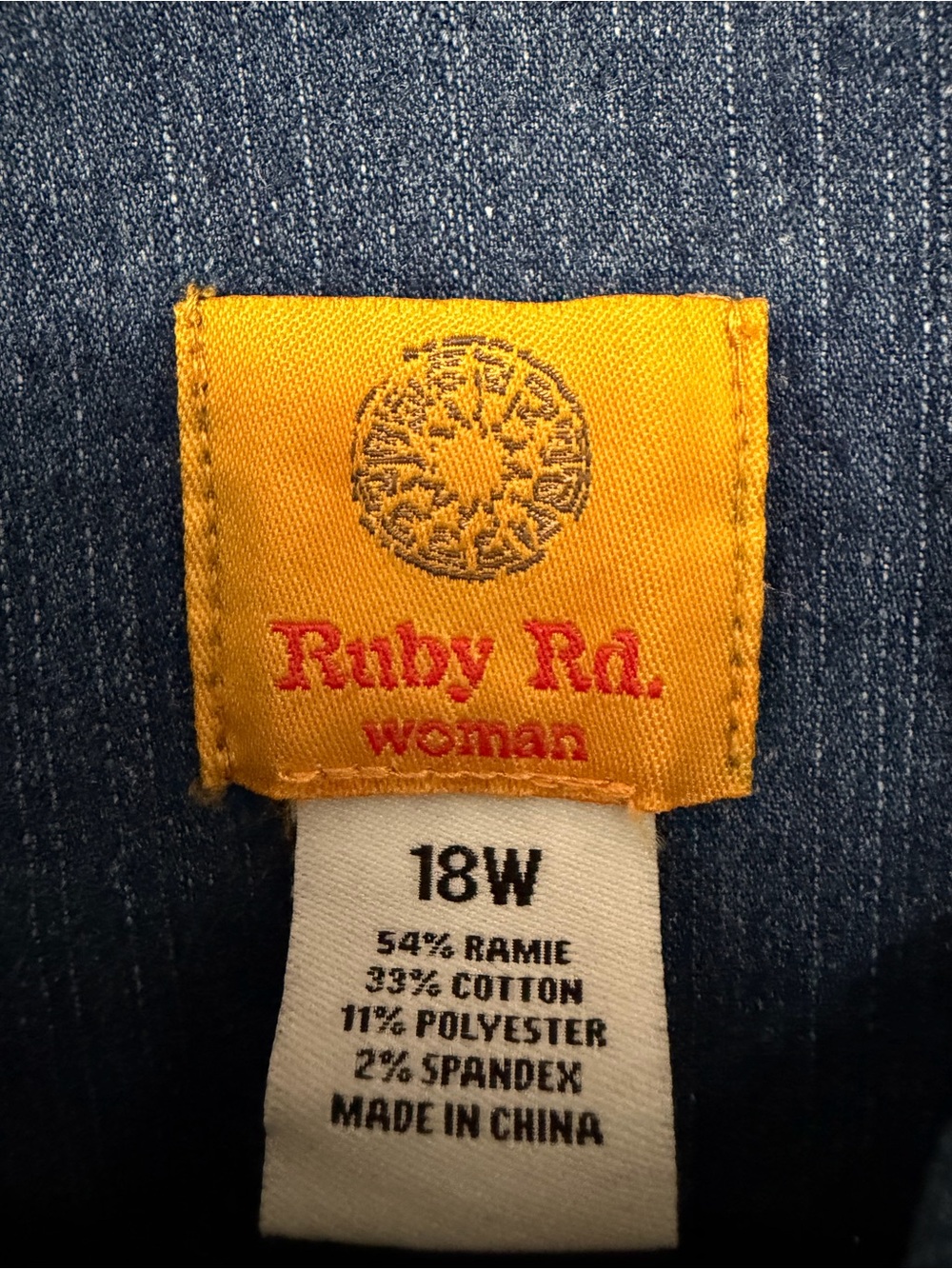 Ruby Rd. Blue Denim Jacket with Frayed Collar - Picture 2 of 4
